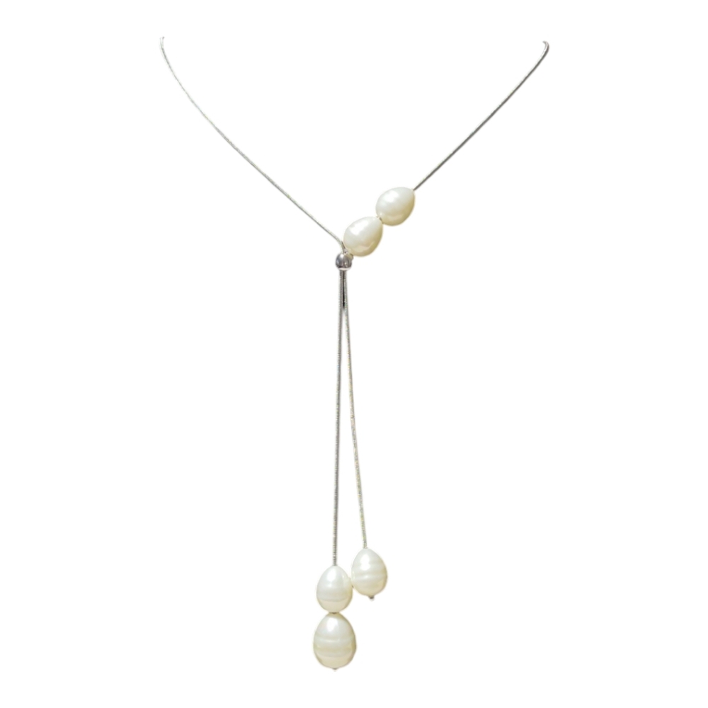 Chico's LONG Necklace silver plated